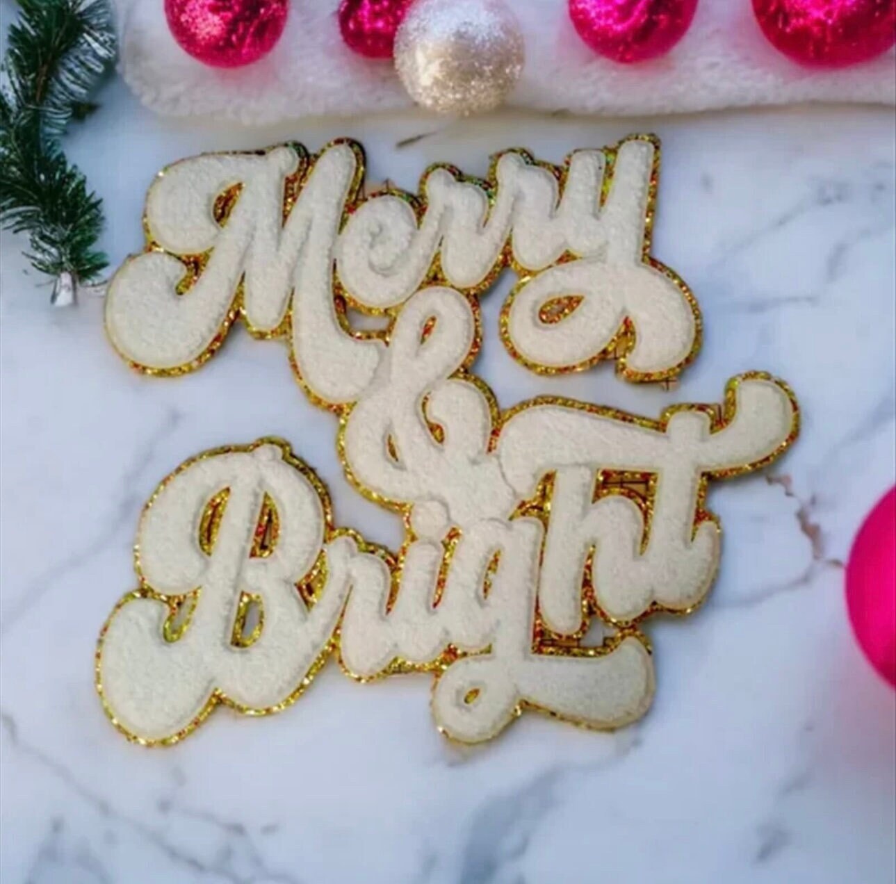 Merry & Bright Chenille Christmas Patch